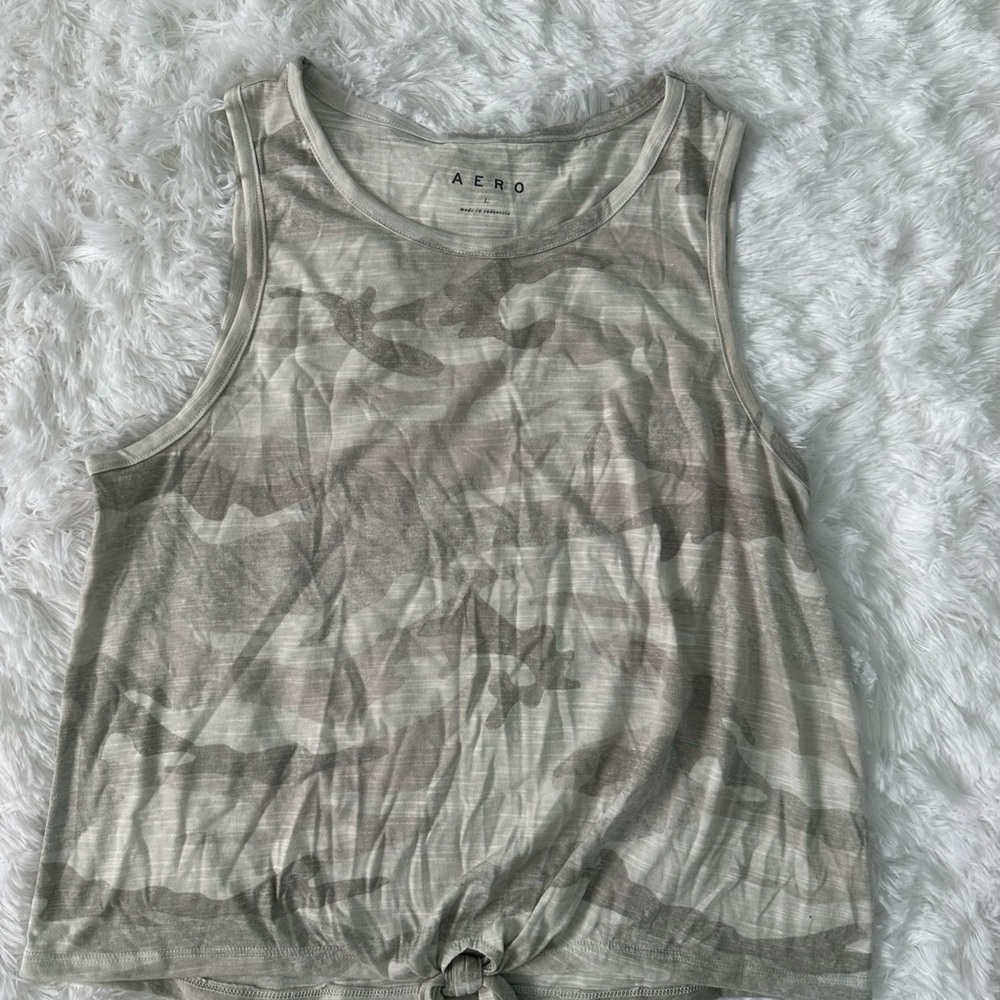Aero Tie-Front Camouflage Tank Top - Women's Light Neutral